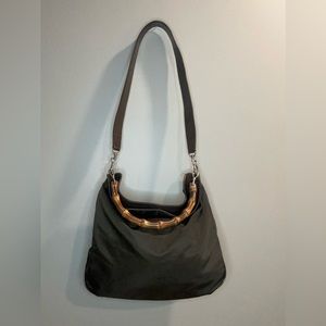 GUCCI BROWN BAMBOO HOBO 2 WAY
